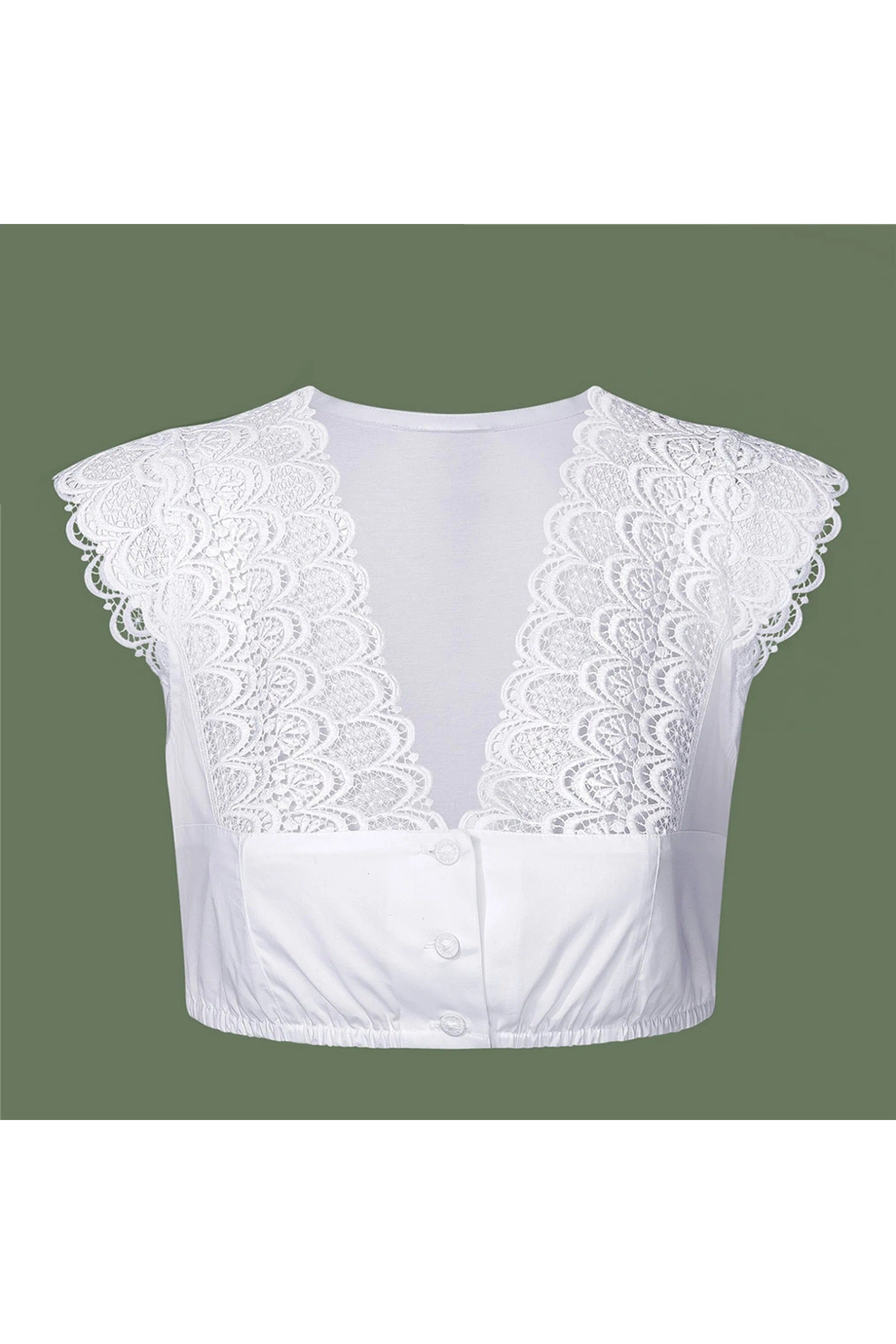Dirndlbluse ZOE mit V-Ausschnitt und - 04/weiß