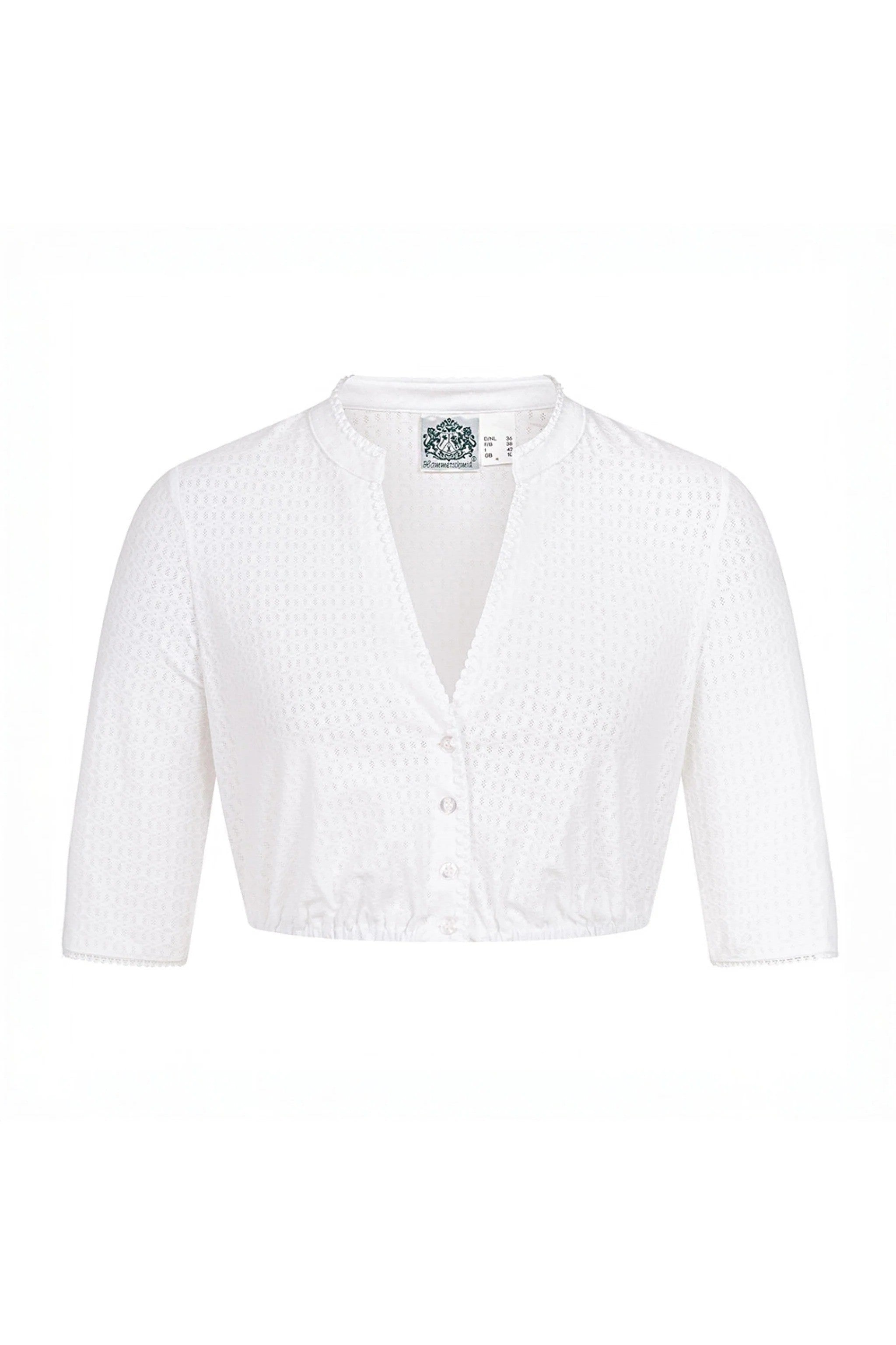 Dirndlbluse BETTY Ellenbogenlang - 00/weiß