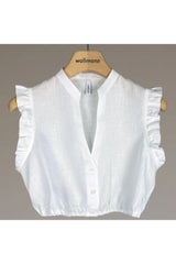 Leinen-Dirndlbluse mit Flügelarm - 11/weiß