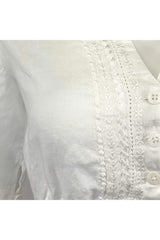 Dirndlbluse CATALEA Leinen V-Ausschni - 11/weiß
