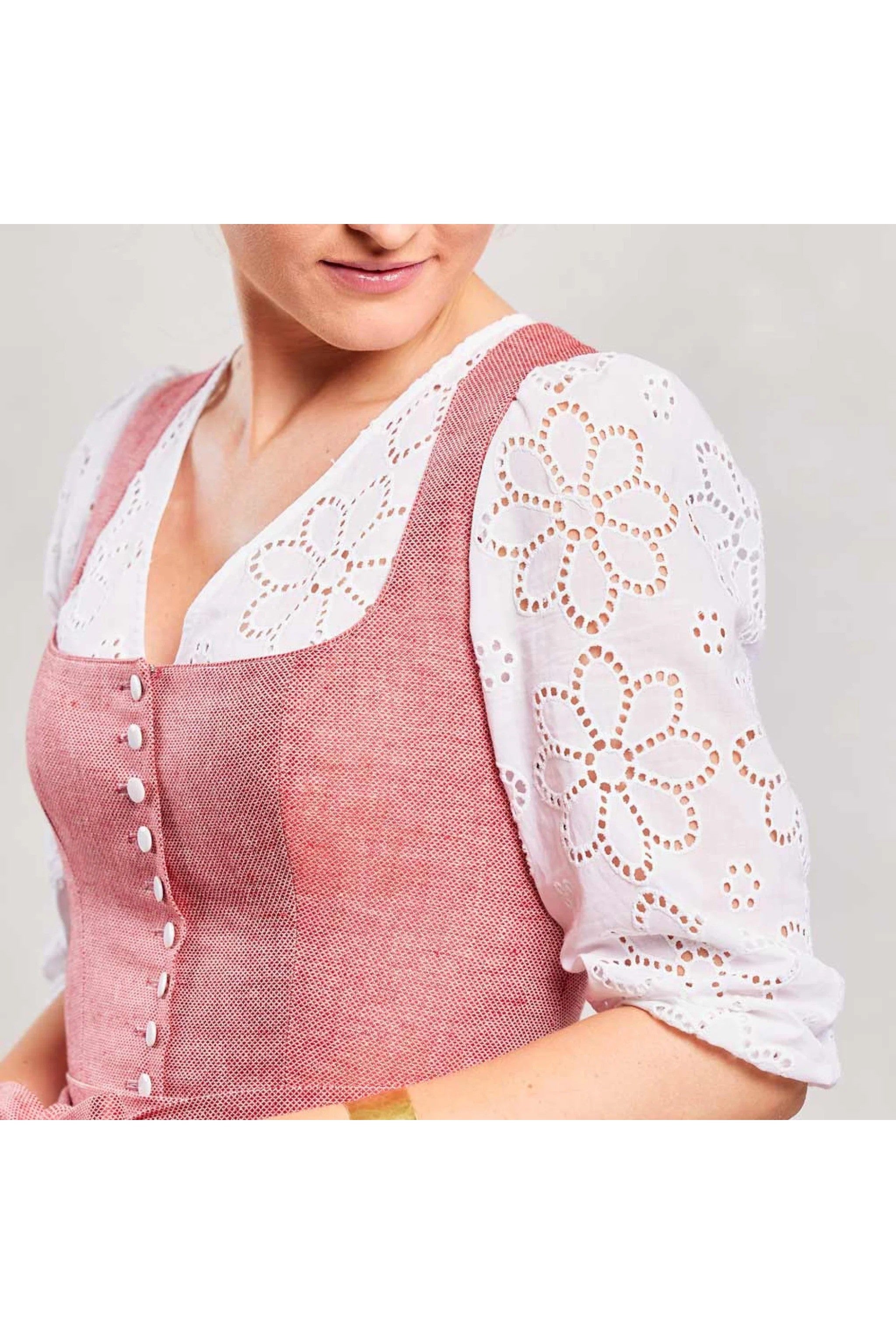 BellaSusi Dirndlbluse BRITTA Lochspit - 0100/weiß