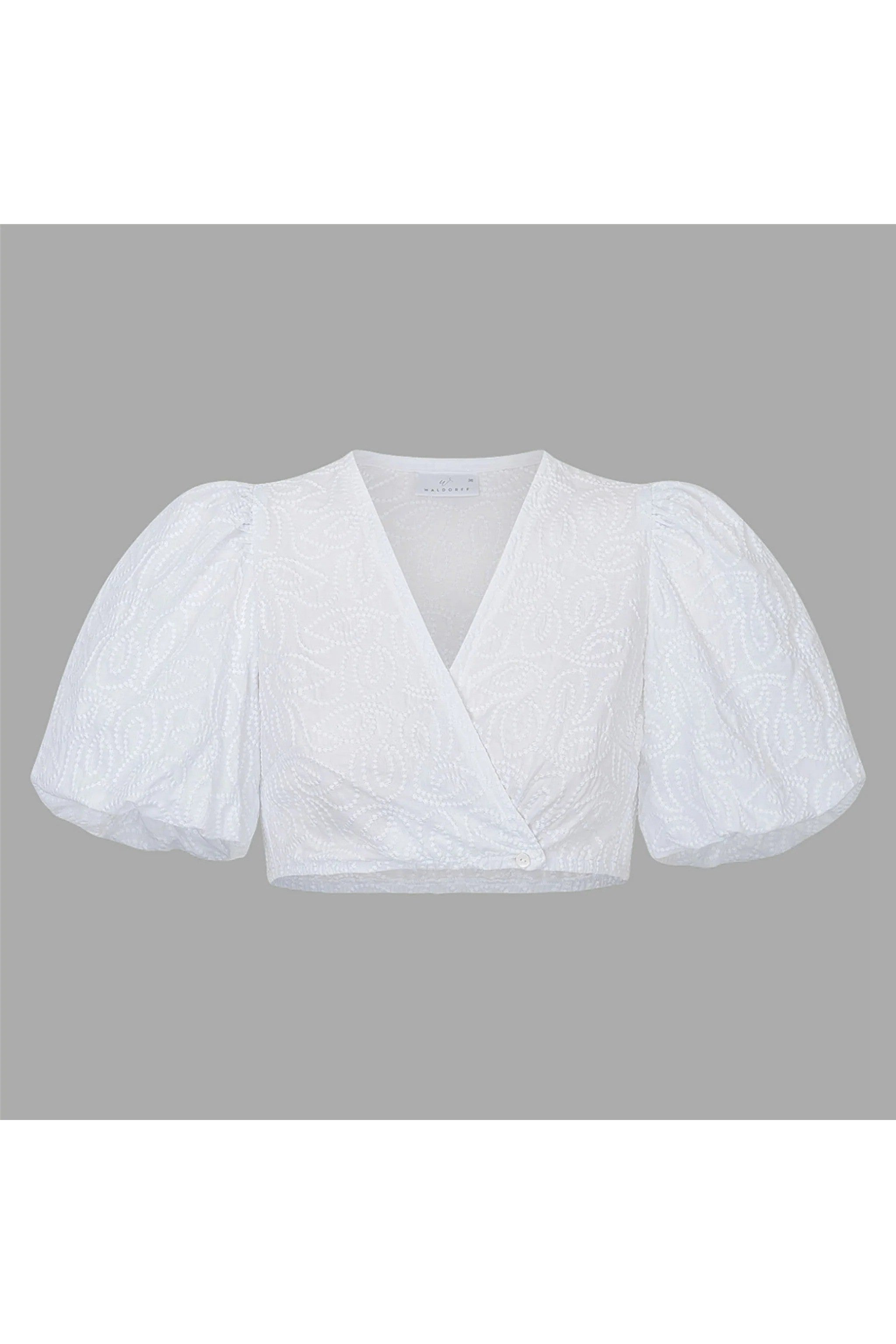 Dirndlbluse LILLY mit Allover-Sticker - 04/weiß