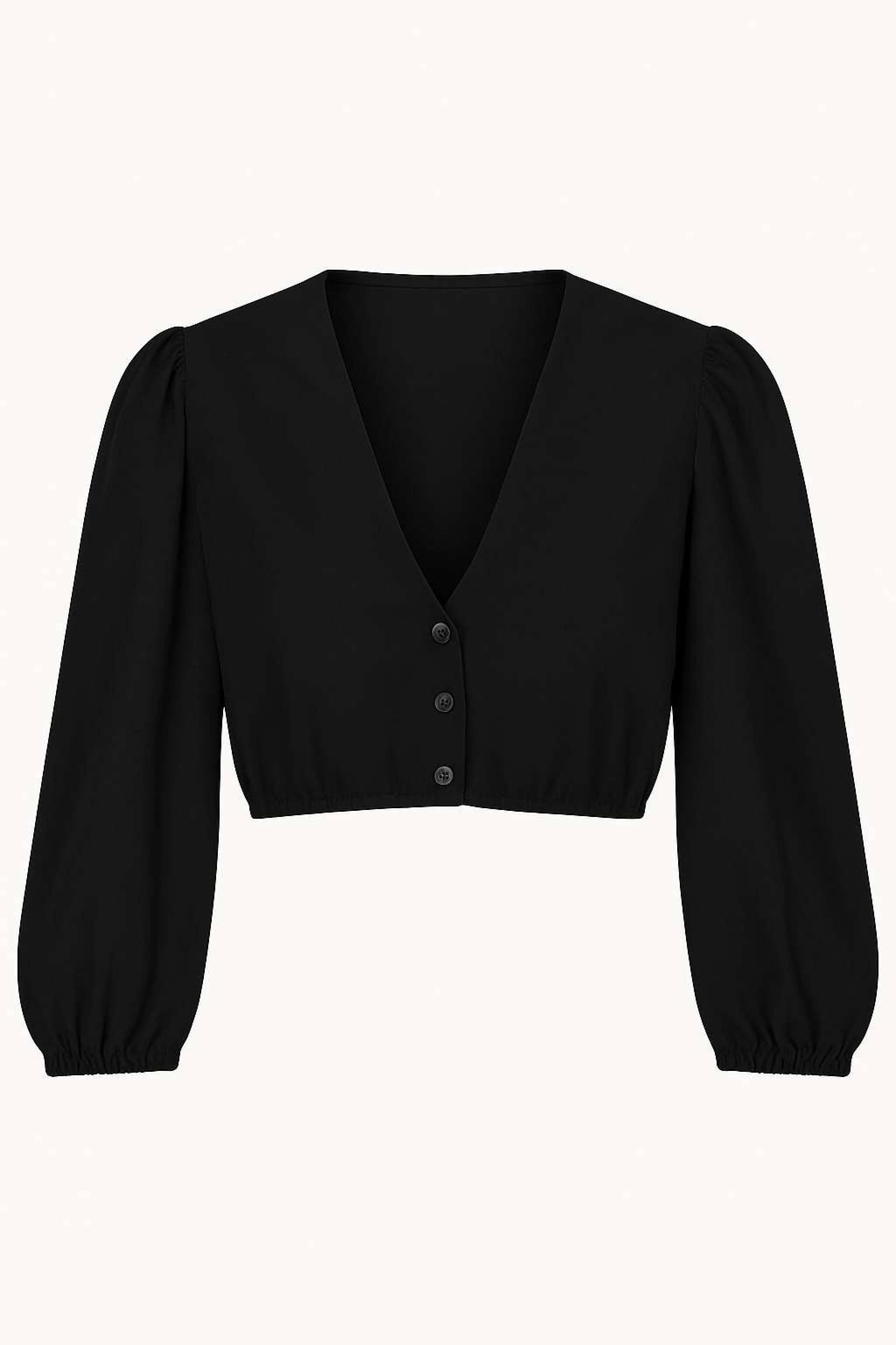 Dirndlbluse mit V-Ausschnitt und 3/4-