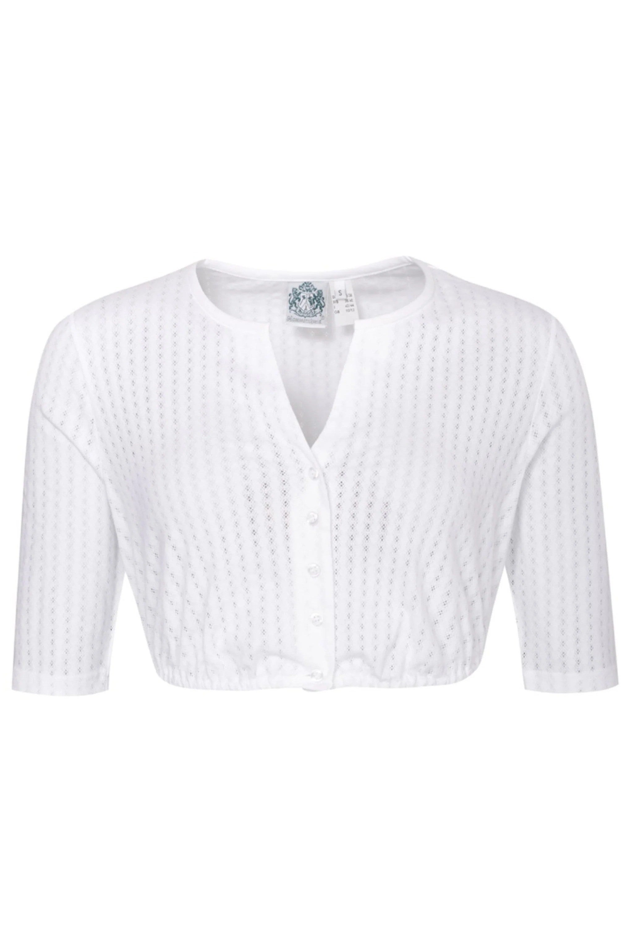 Dirndlbluse CAROLA Ellenbogenlang - 00/weiß