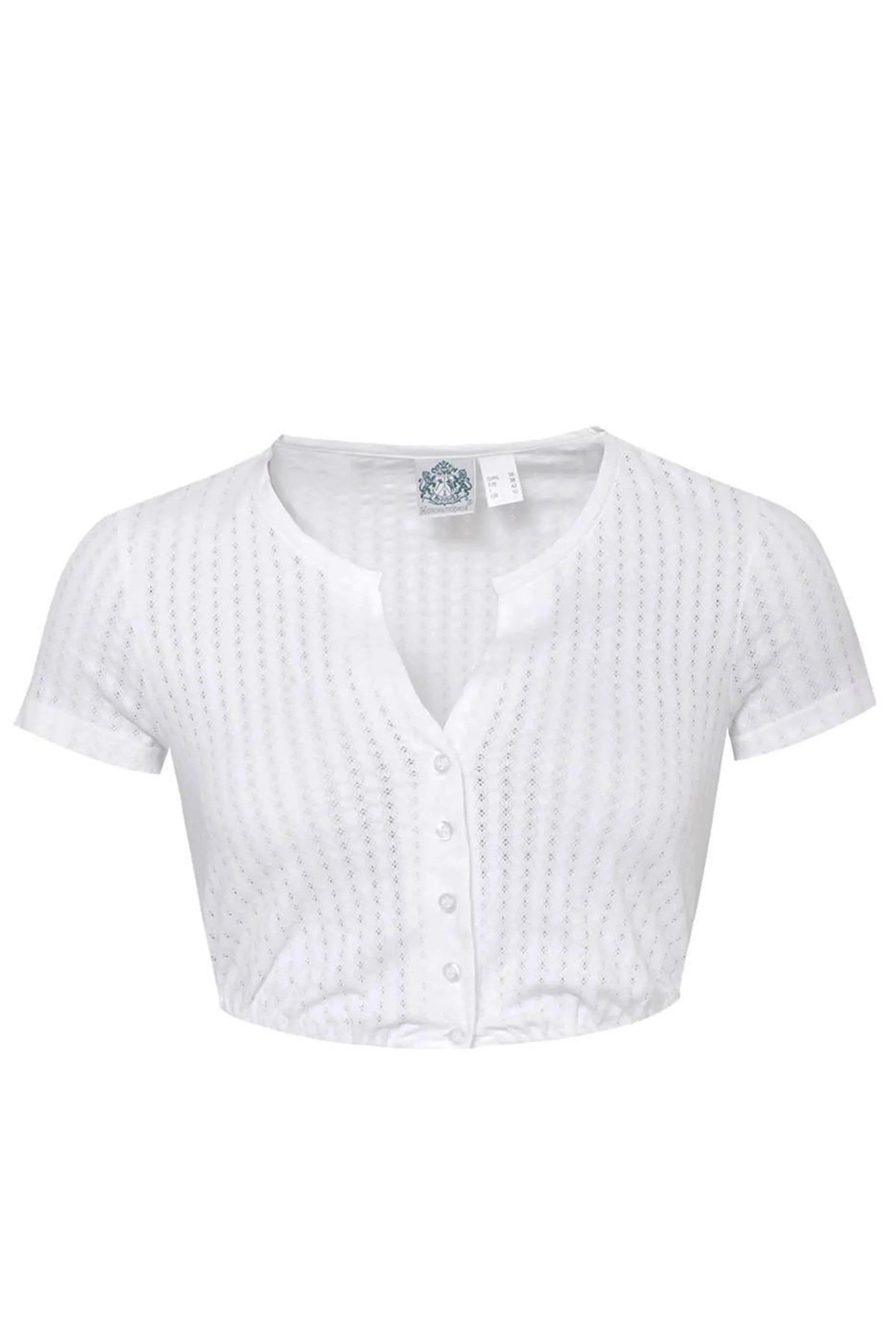 Dirndlbluse CAROLA kurzarm - 00/weiß