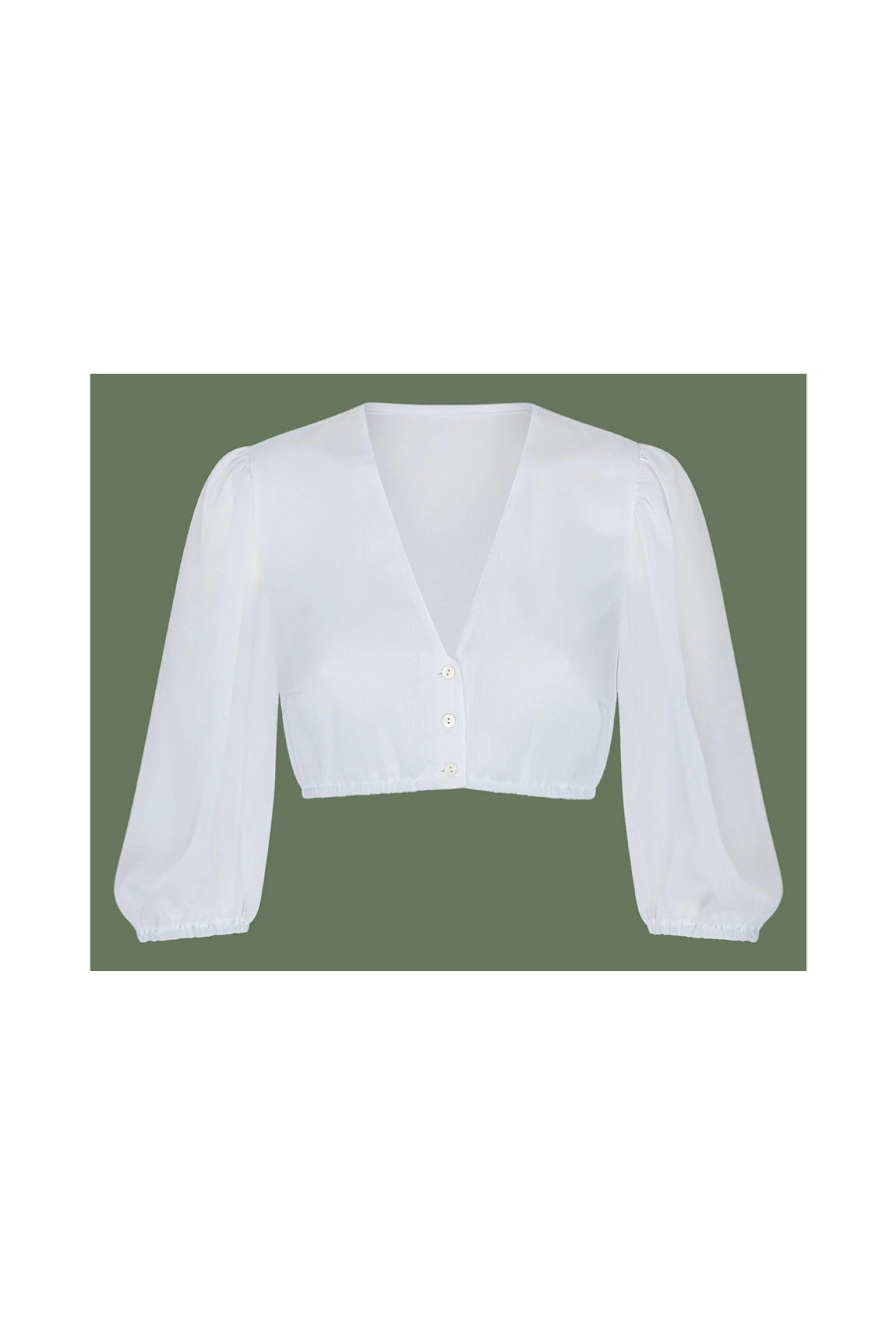 Dirndlbluse mit V-Ausschnitt und 3/4-
