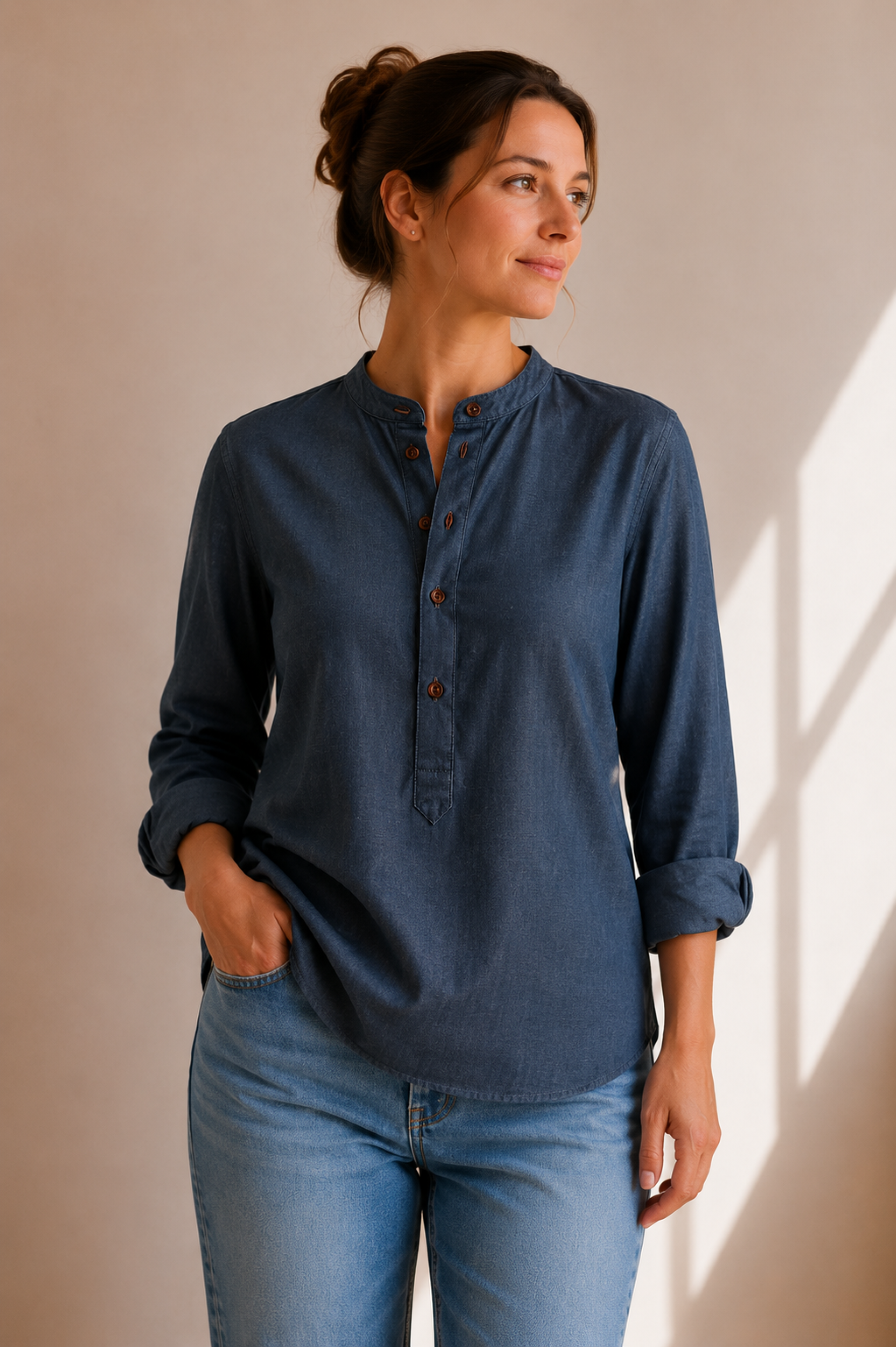 Bluse - denimdunkel/denimdunkel