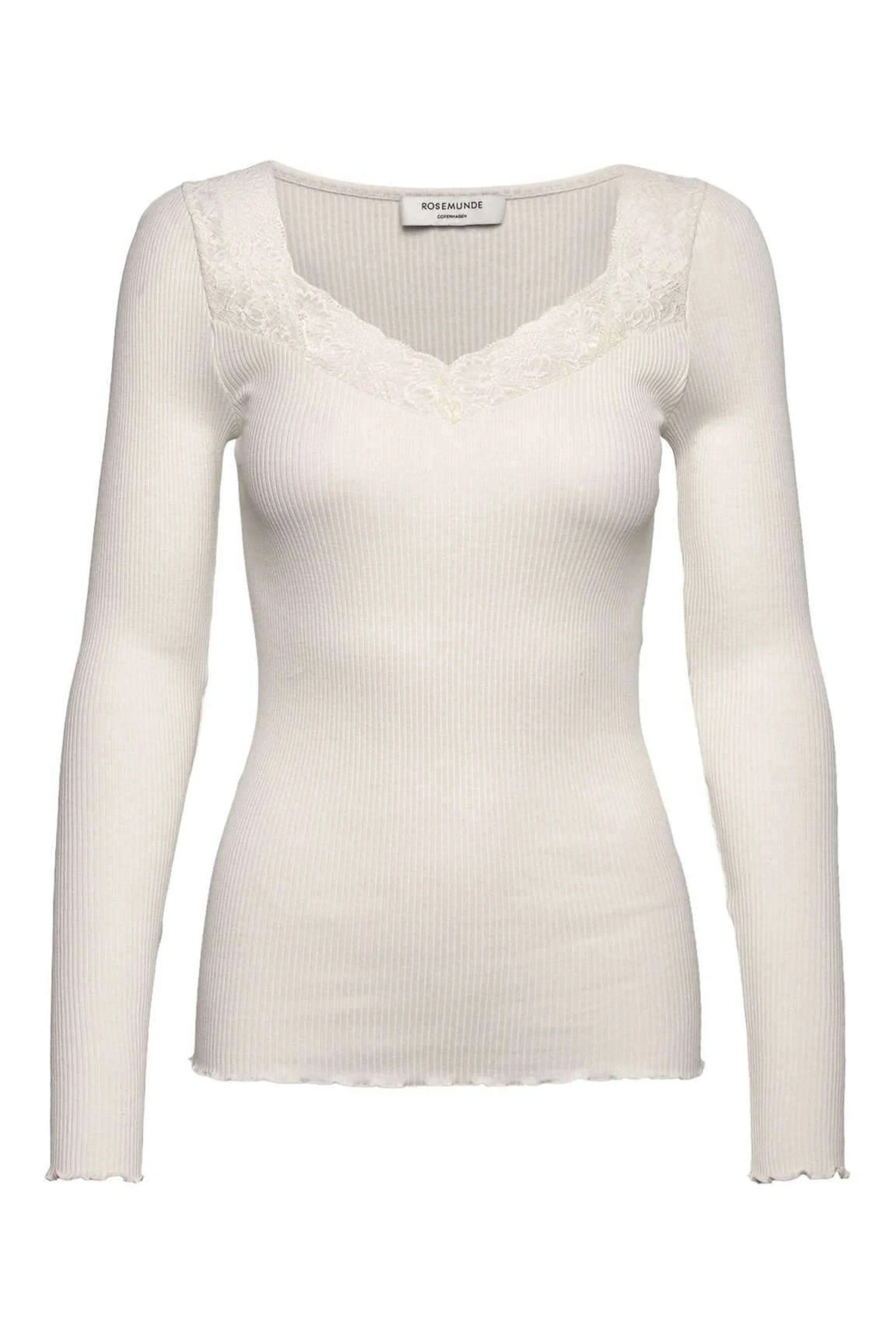 Langarmshirt BEATHA m. Spitzen Ausschnitt
