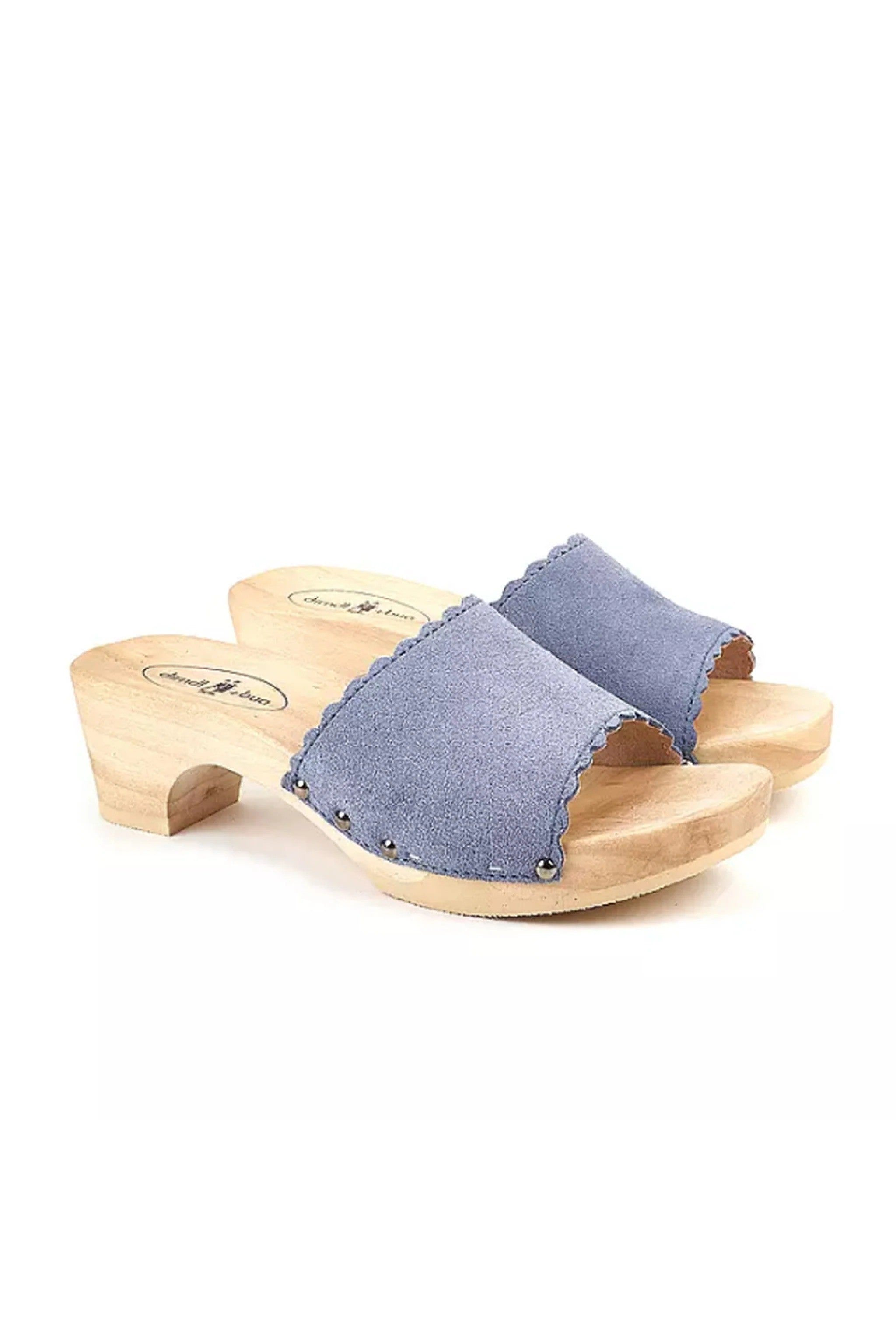 Damen Clogs Velour - 32/blue