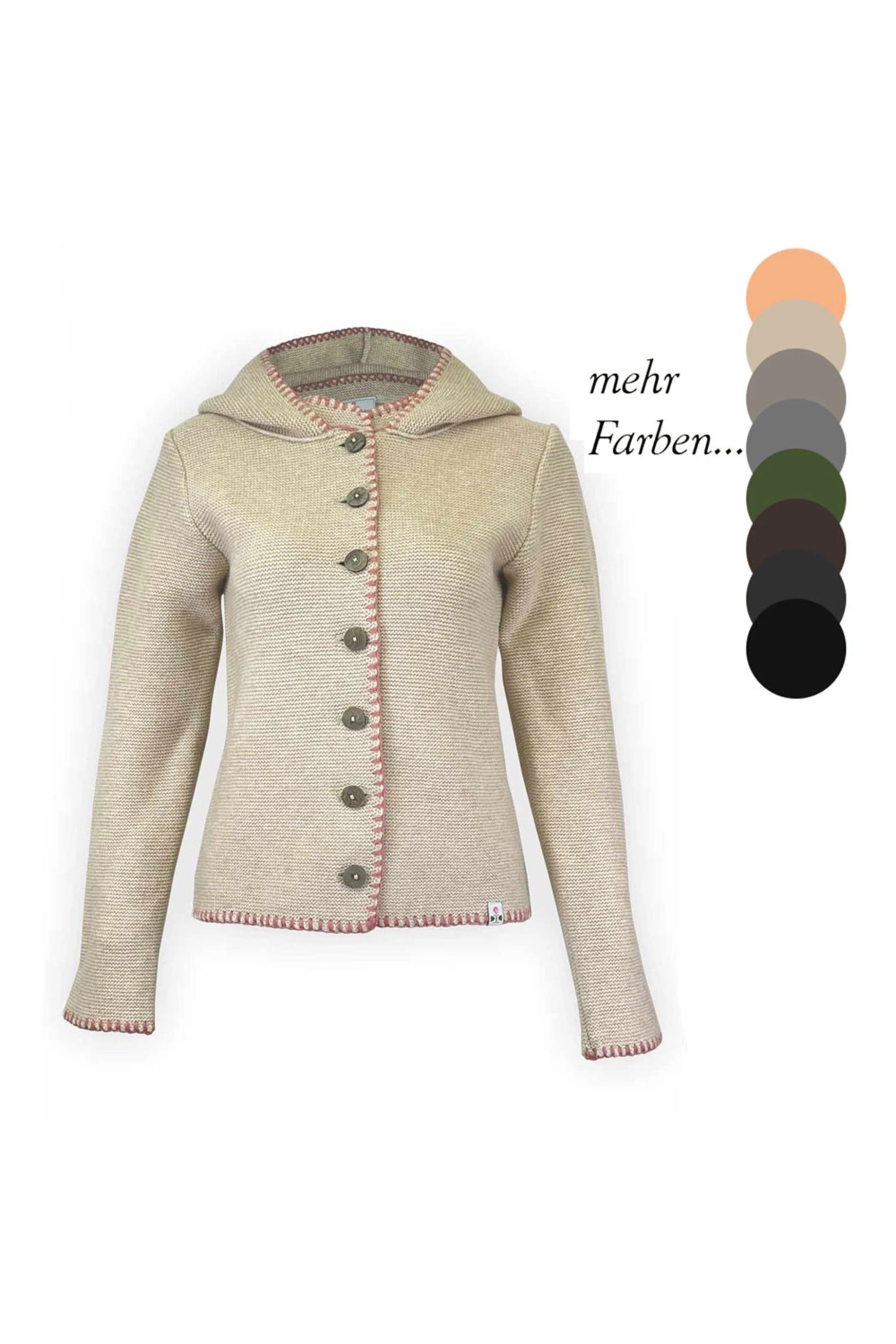 Damen Kapuzenstrickjacke