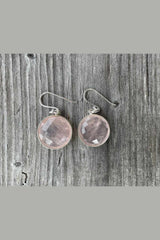 Ohrringe Rosenquarz 21mm silber - silber/silber