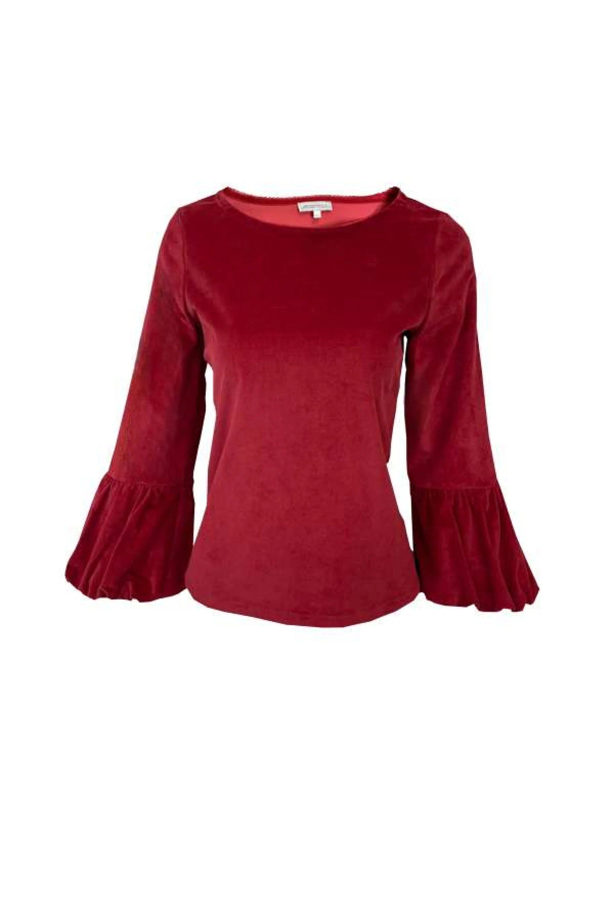 Cord Bluse mit Ballonärmel