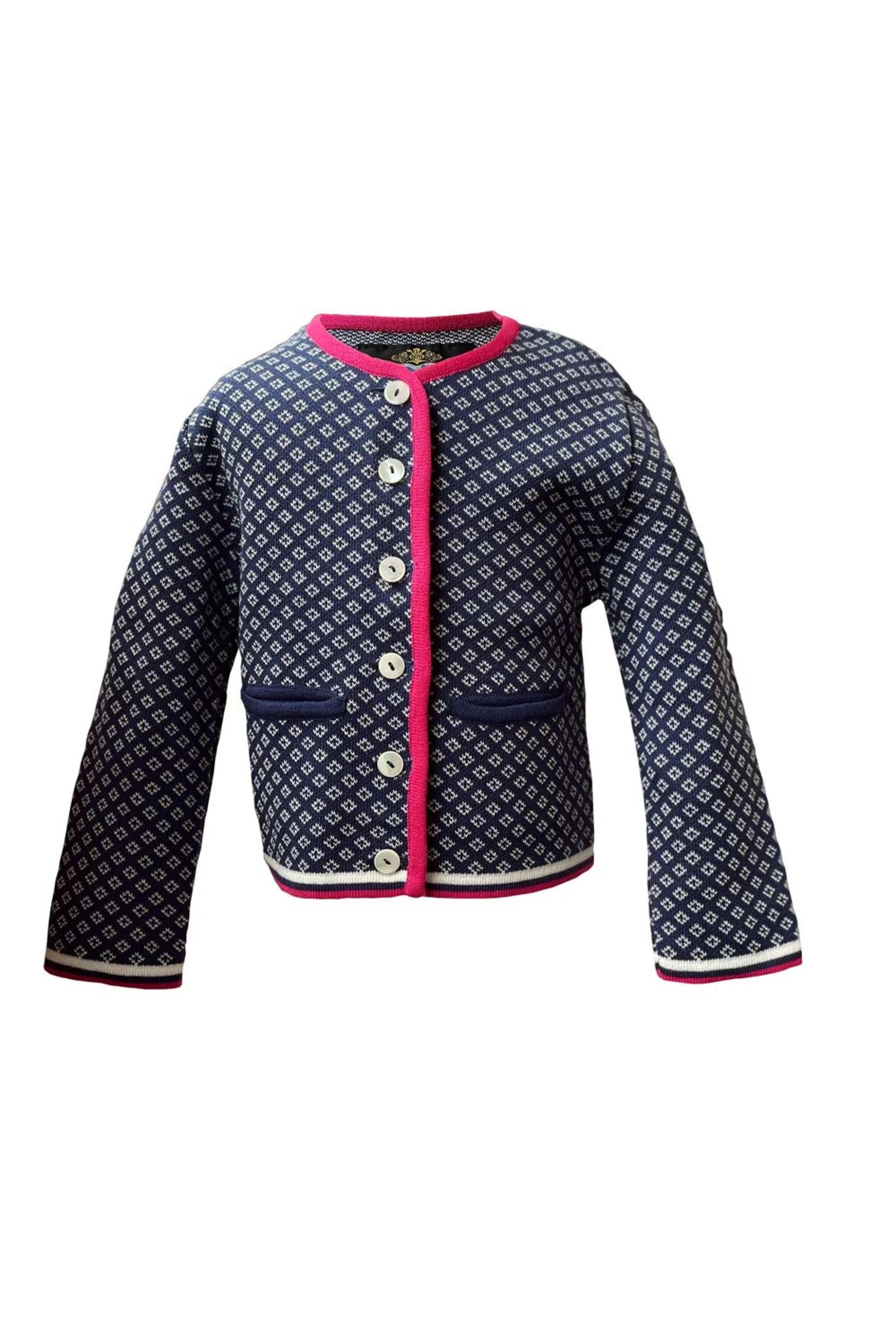 Ki-Strickjacke LYON - 49/blau gem.