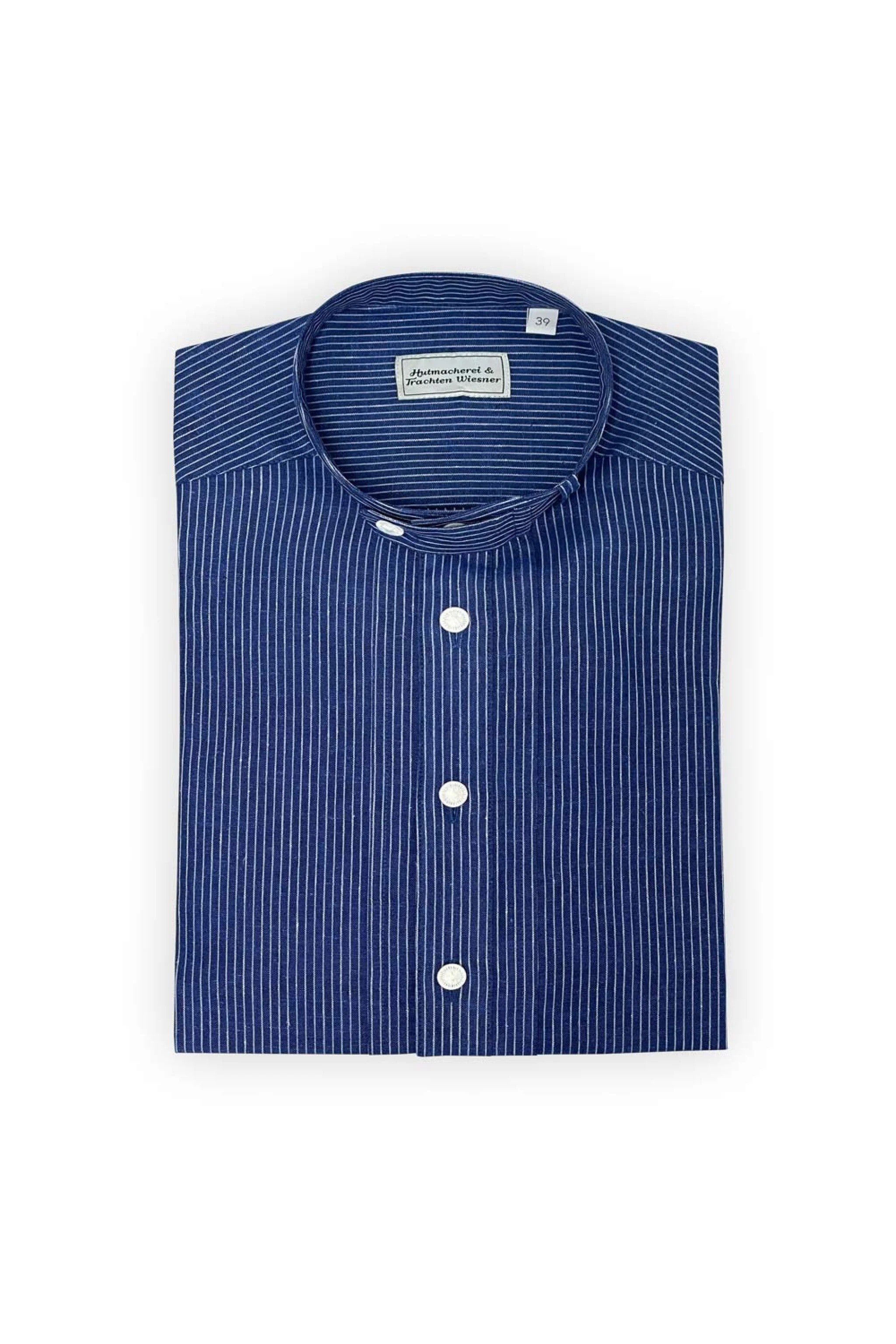 Herren-Pfoad mit Stehkragen gestreift - 54/d'blau/