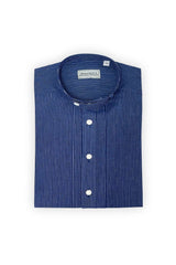 Herren-Pfoad mit Stehkragen gestreift - 54/d'blau/
