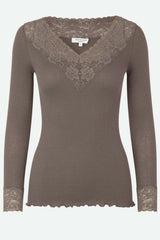 Langarmshirt BERNADINE V-Ausschnitt