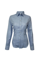 Flanell-Bluse mit Fischgratmuster