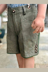 Kinder-Leinenshorts kurz Schilfleinen - 1226F/schi
