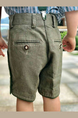 Kinder-Leinenshorts kurz Schilfleinen - 1226F/schi