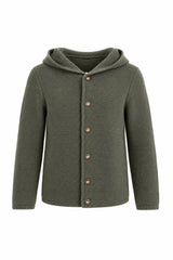 Ki-Strickjacke ANZING mit Kapuze - 55/oliv