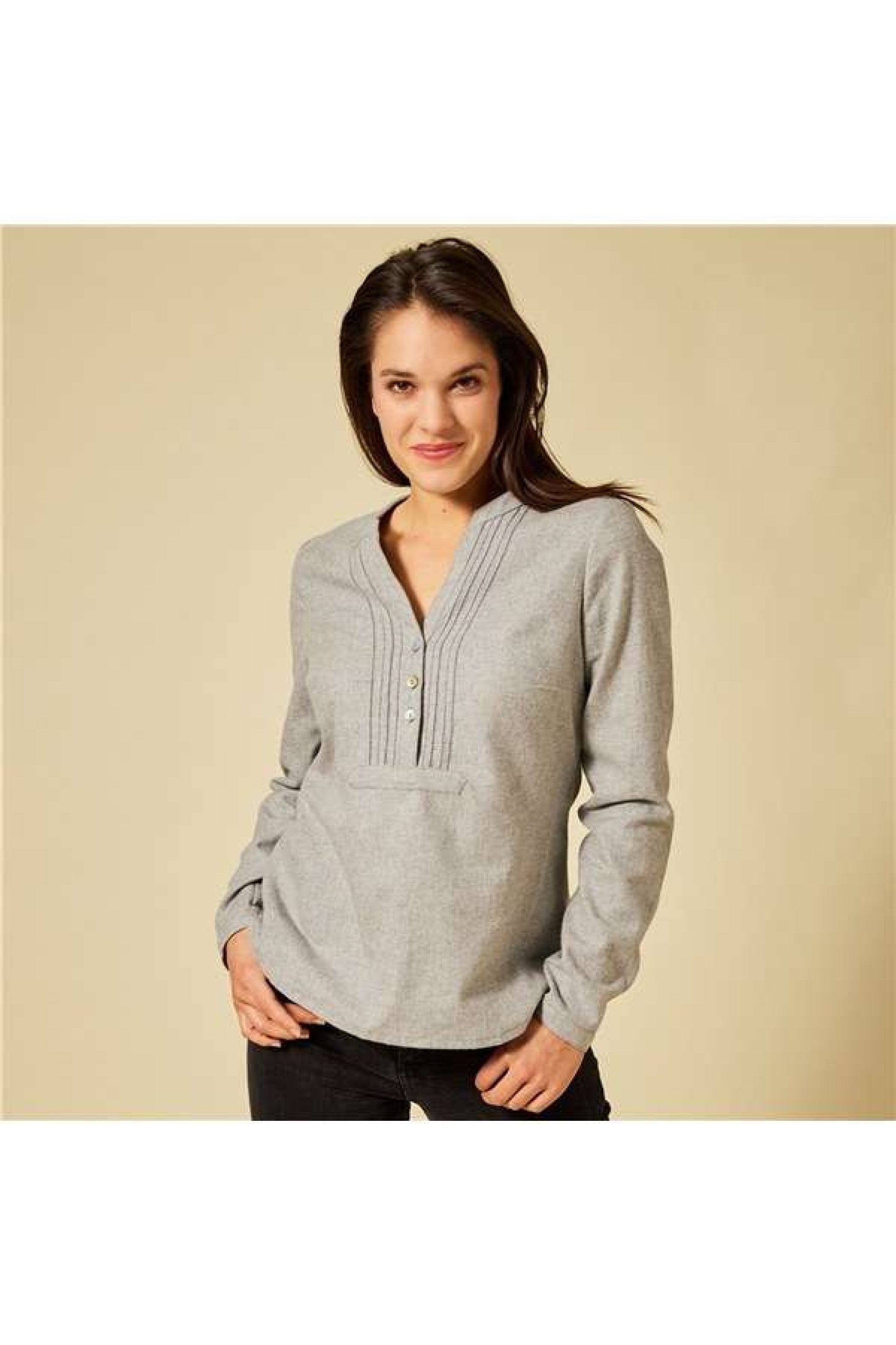 Pfoadbluse Flanell - 81/hellgrau
