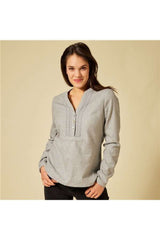 Pfoadbluse Flanell - 81/hellgrau