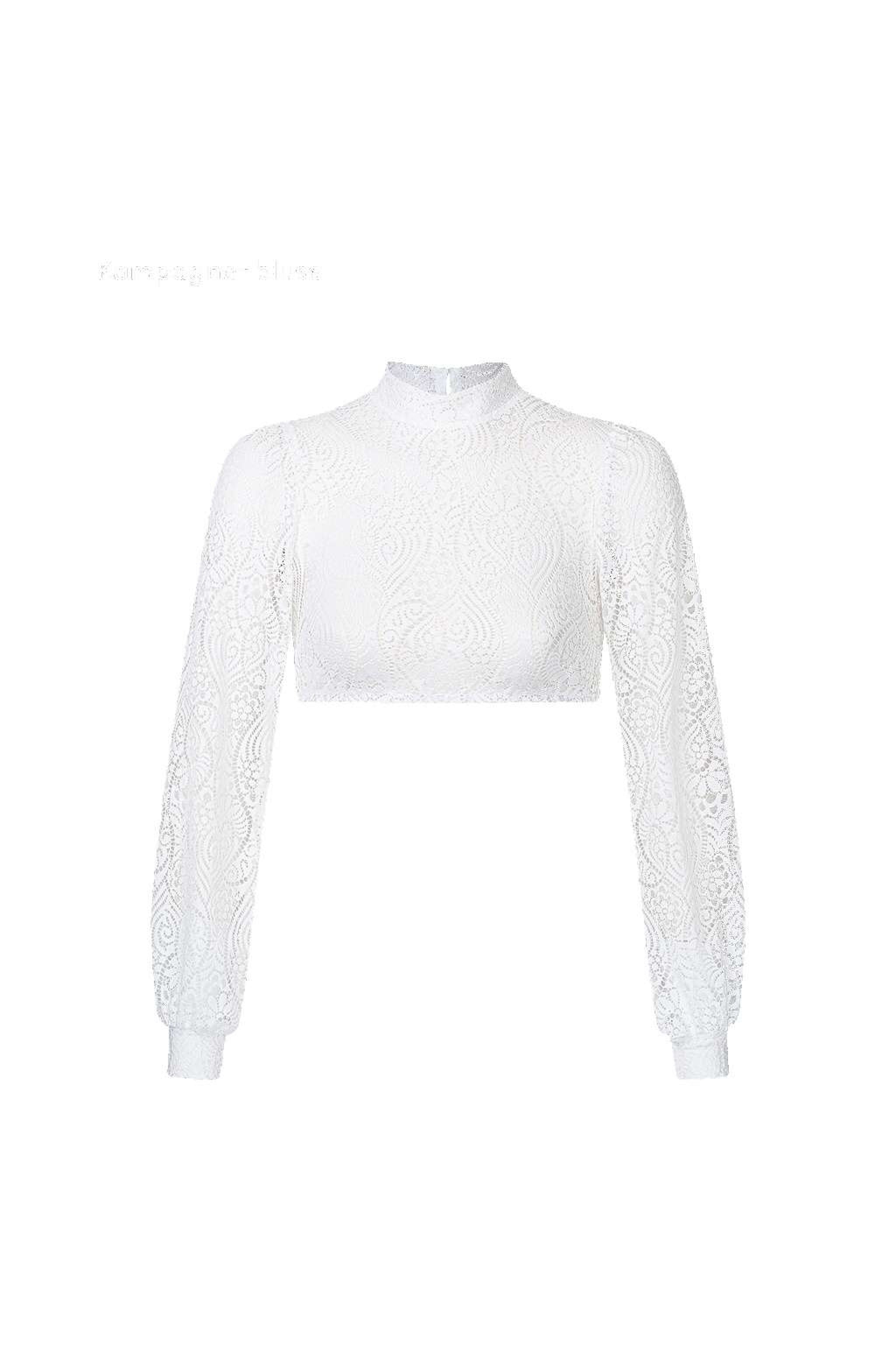 Dirndlbluse DAHLIA Langarm - 04/weiß