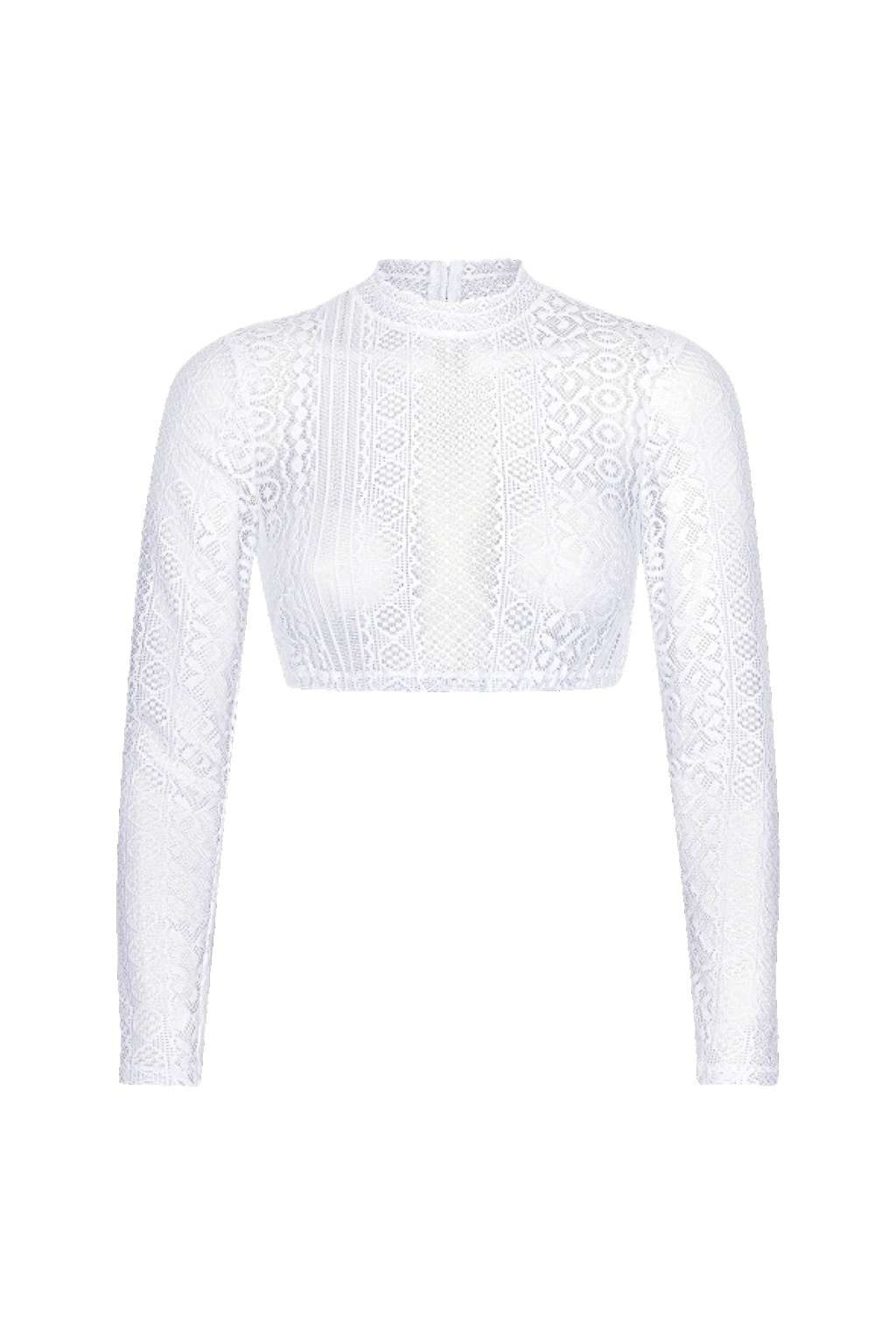 Dirndlbluse CLEMENTINE Langarm - 04/weiß