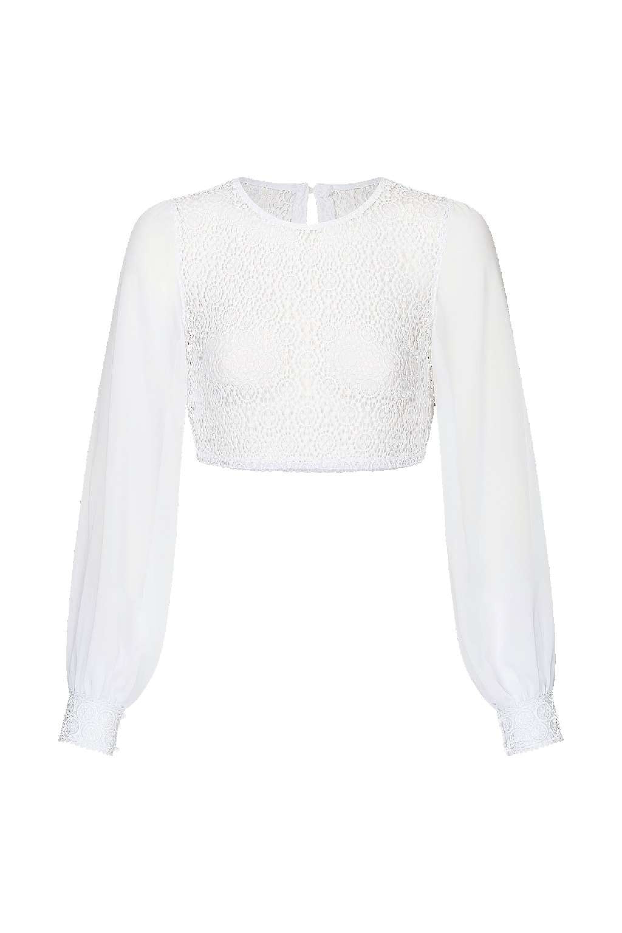 Dirndlbluse LETIZIA Langarm - 04/weiß