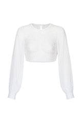 Dirndlbluse LETIZIA Langarm - 04/weiß