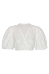 Dirndlbluse LARA mit Allover-Stickere - 03/creme
