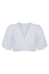Chiffon-Dirndlbluse LEJLA mit V-Aussc - 04/weiß
