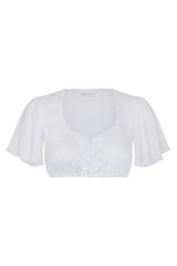 Dirndlbluse mit Herzausschnitt und Sc - 04/weiß