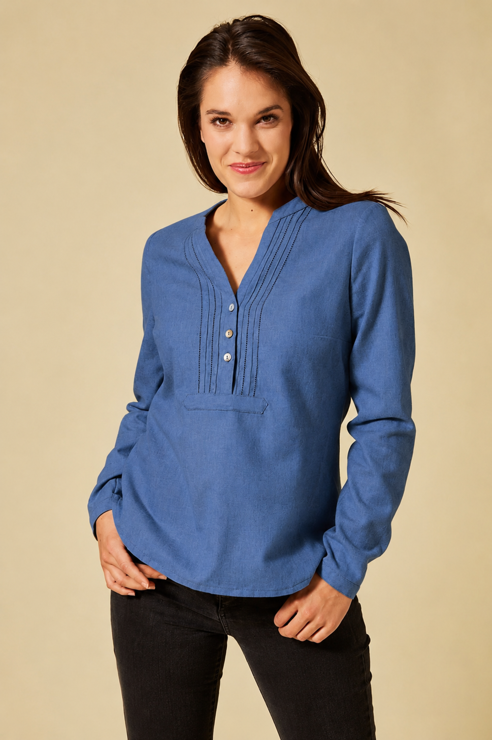 Pfoadbluse Flanell - 81/hellgrau