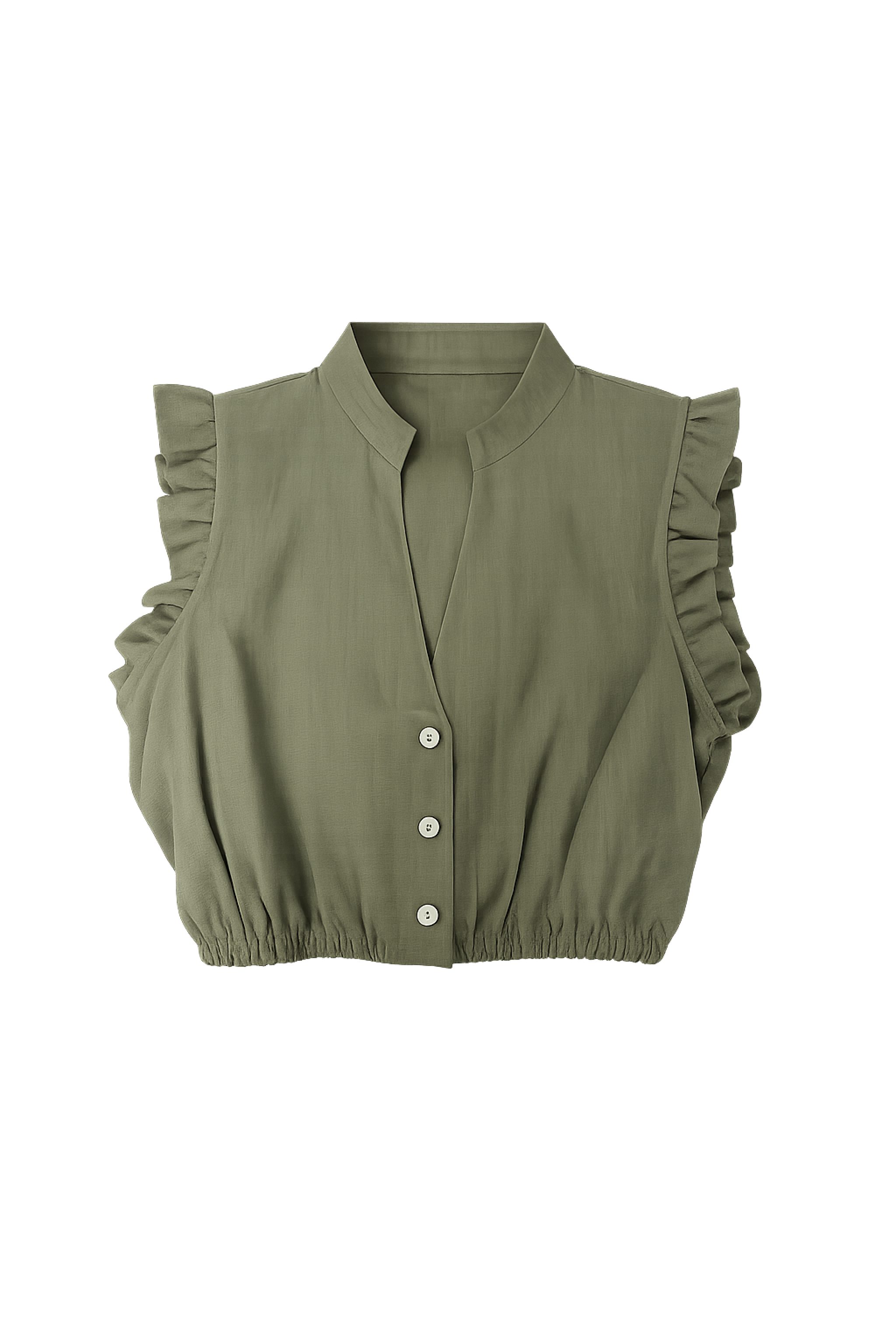 Leinen-Dirndlbluse mit Flügelarm - 45/olive