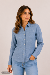 Flanell Bluse mit Fischgratmuster