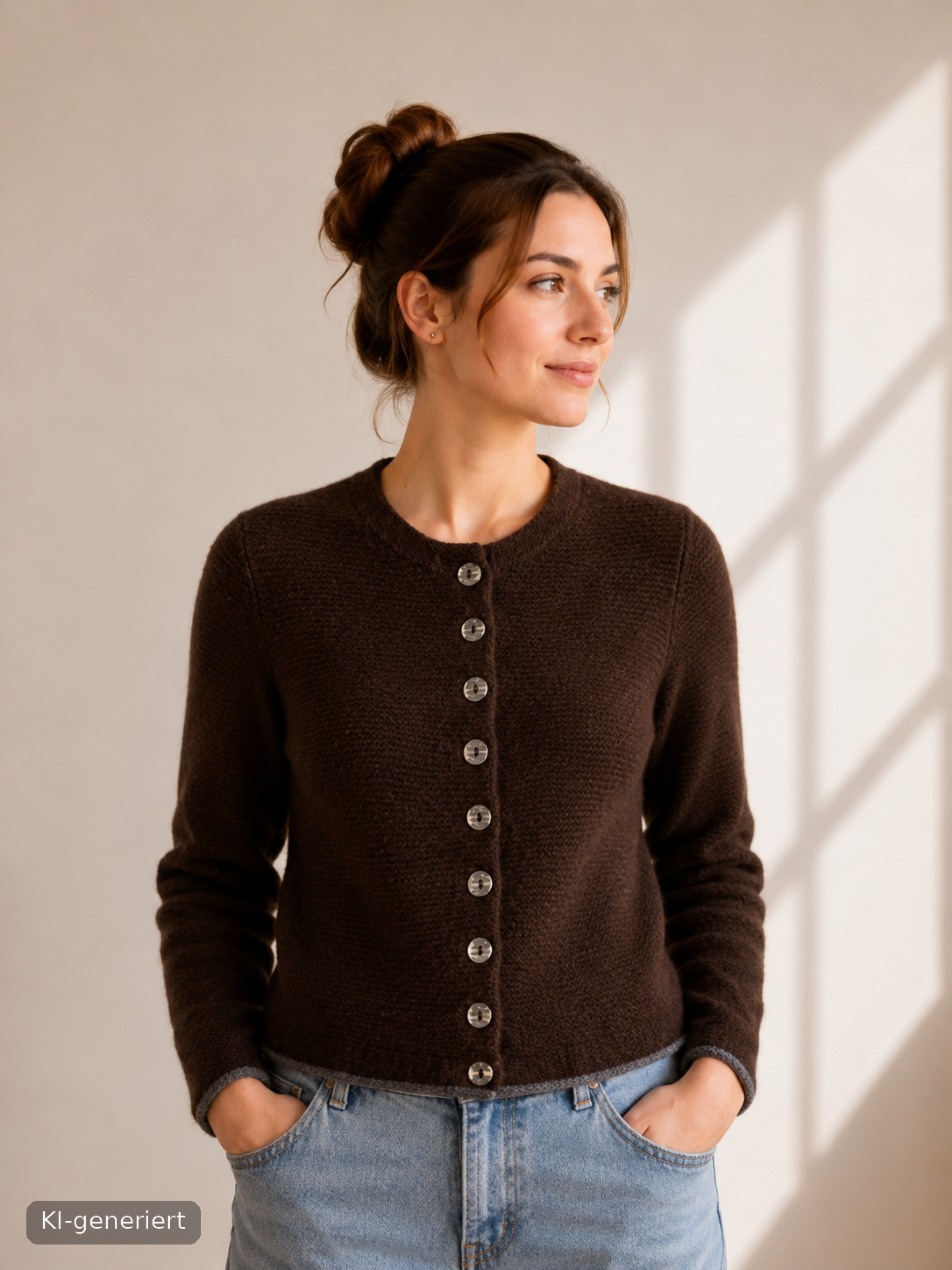 Damen Strickjacke ohne Rückenfalte