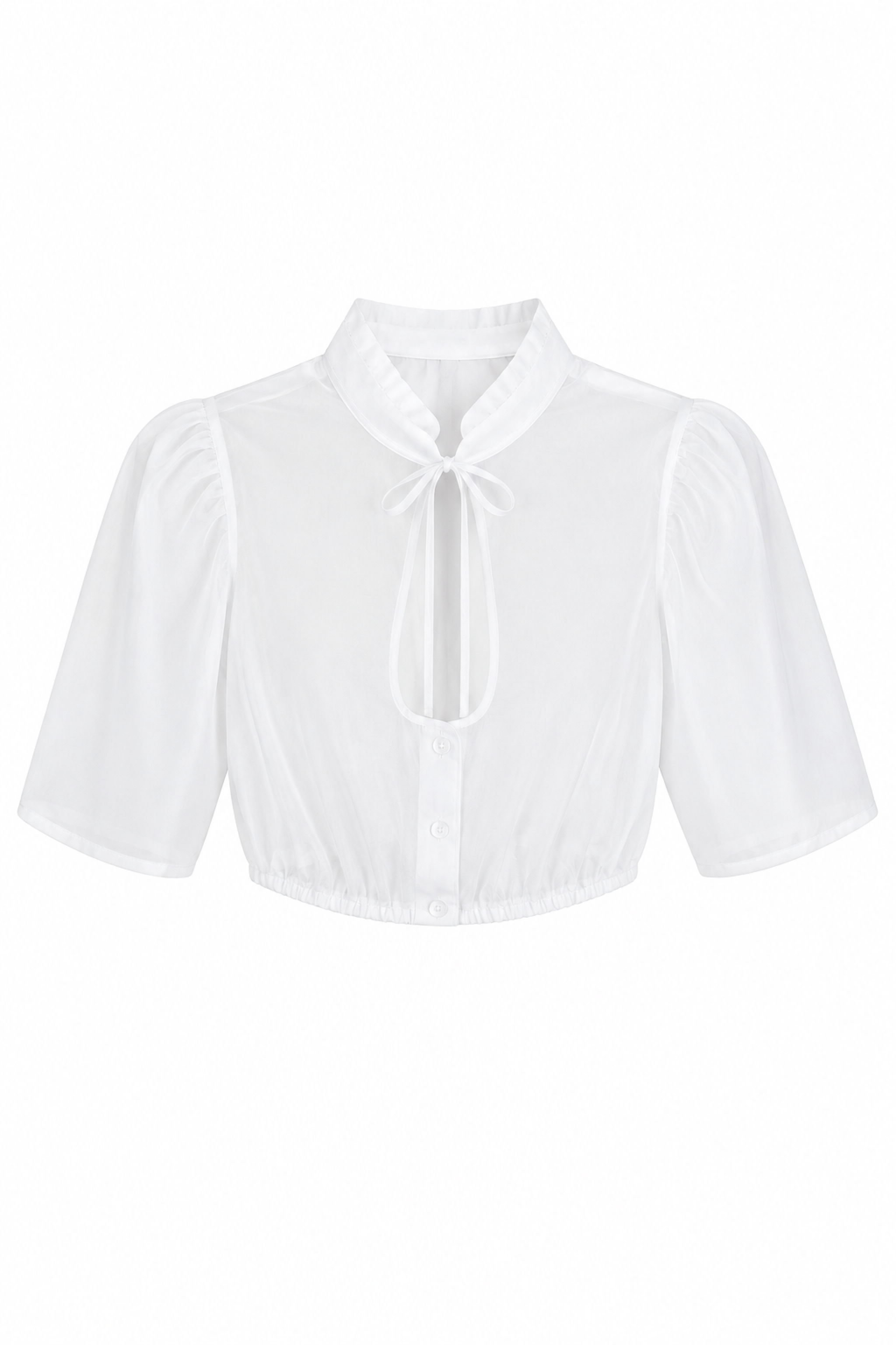Dirndlbluse STELLA m. Tropfen-Ausschn - 01/ecru