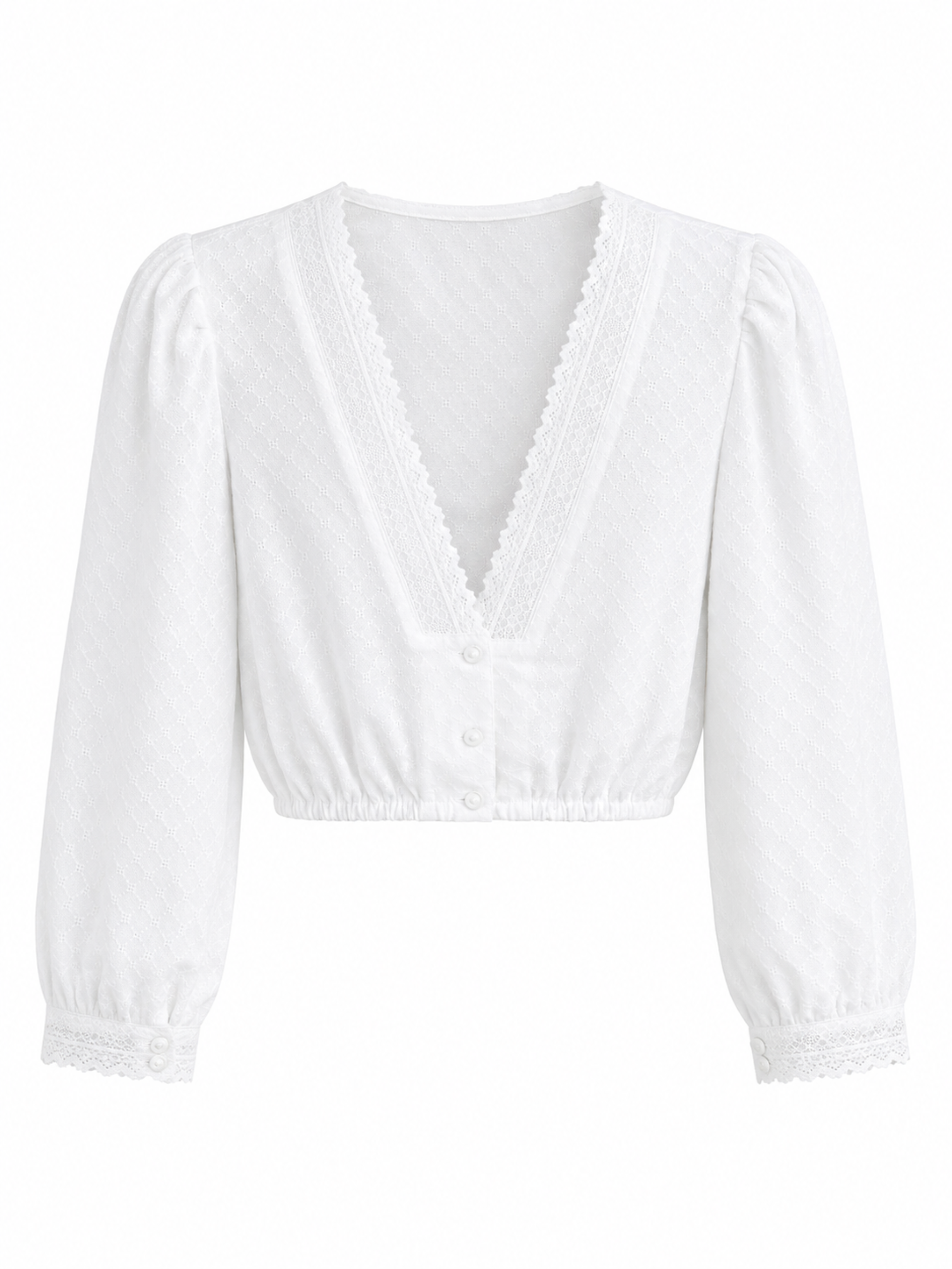 Dirndlbluse 3/4-Arm m. Spitze