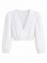 Dirndlbluse 3/4-Arm m. Spitze