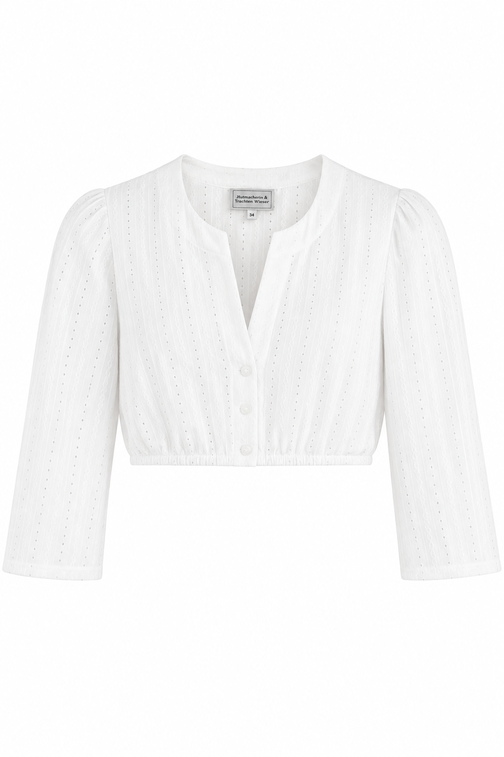 Dirndlbluse m. 3/4-Arm und Lochspitze