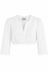Dirndlbluse m. 3/4-Arm und Lochspitze