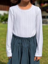 Kinder Shirt Langarm m. Zopfmuster