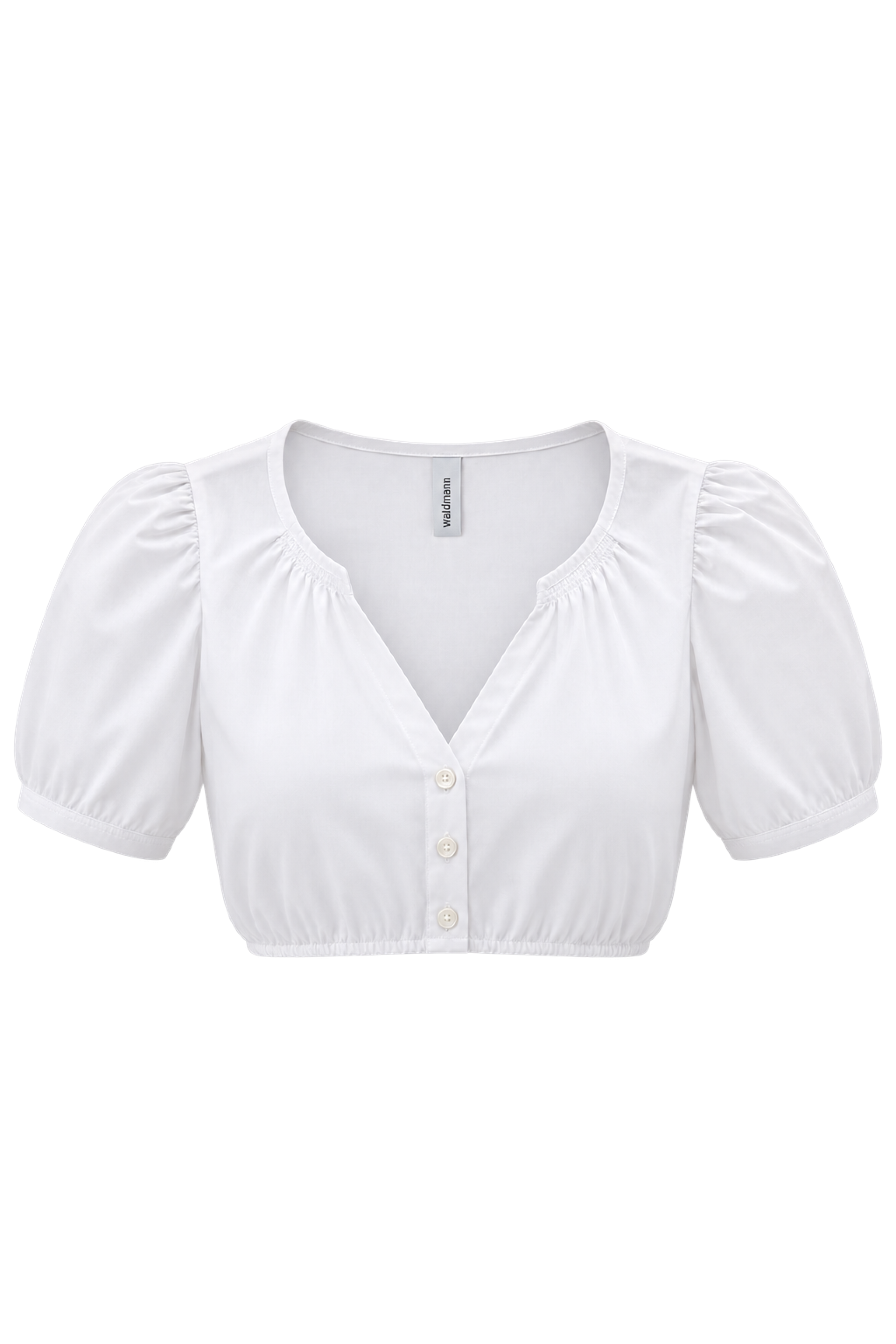 Dirndlbluse m. eingereihten Details - 11/weiß