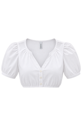 Dirndlbluse m. eingereihten Details - 11/weiß