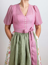Dirndlbluse | V-Ausschnitt + Puff