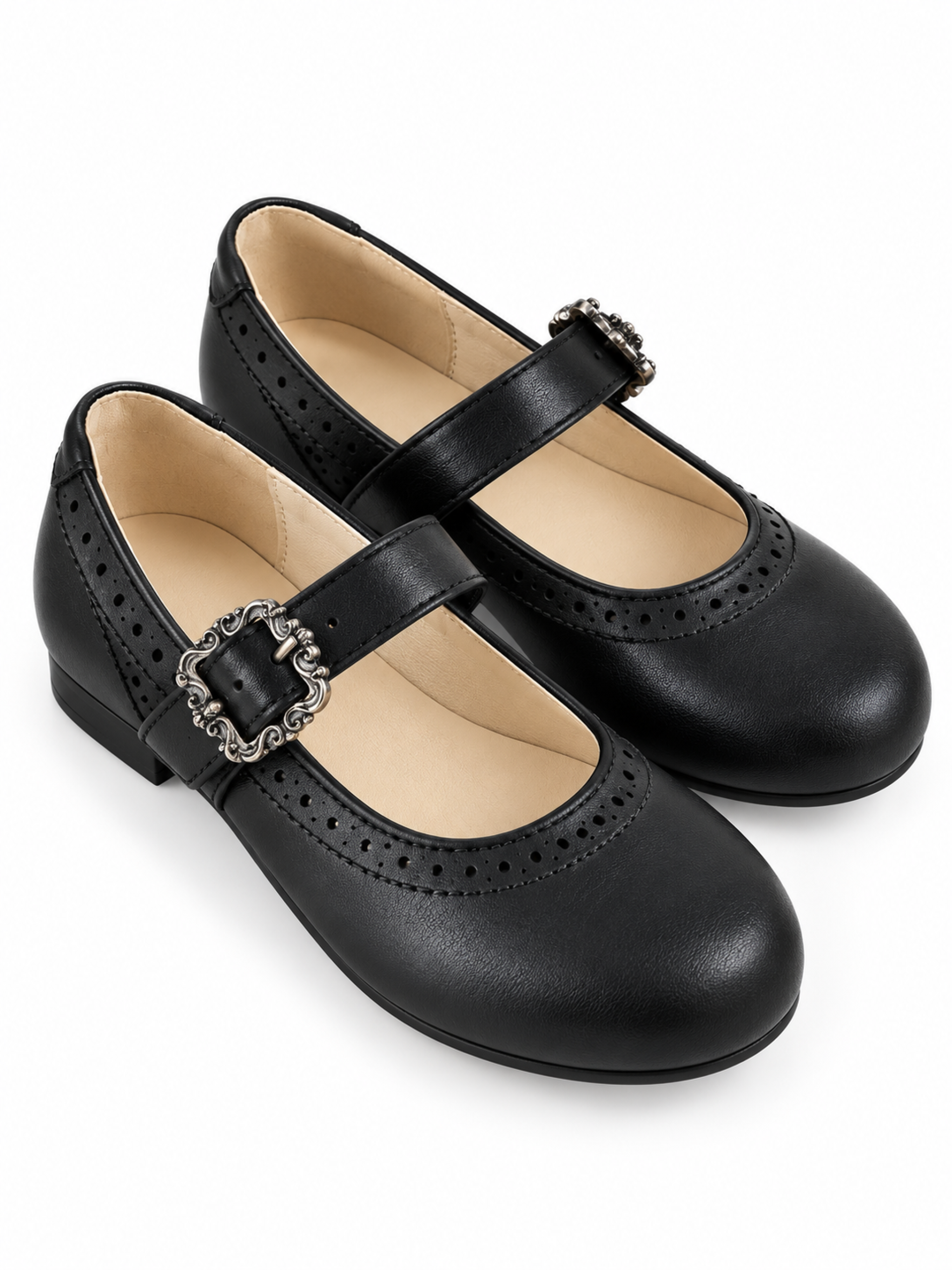 Kinder Riemchen-Ballerina m. Klett - 002/schwarz