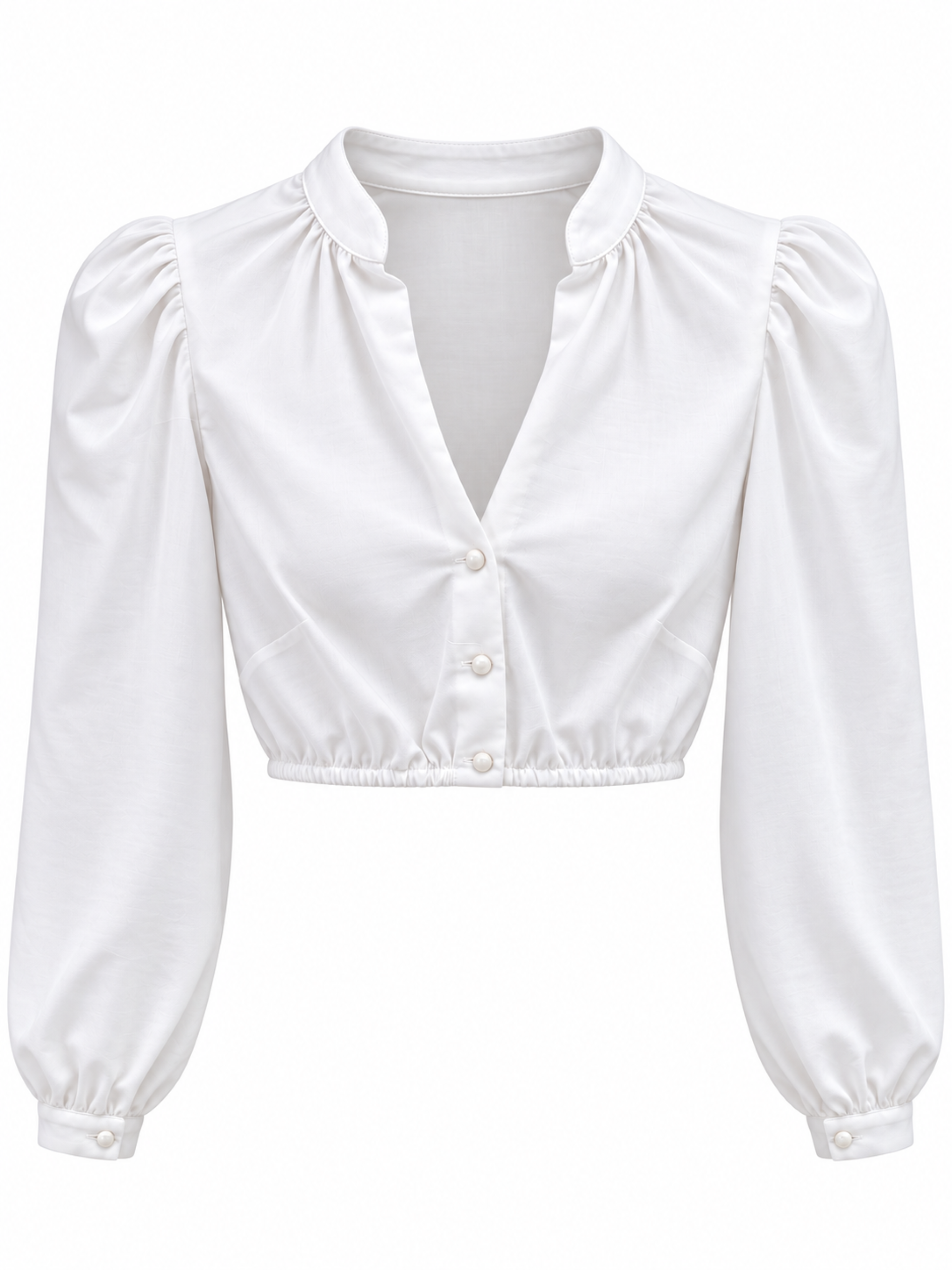 Dirndlbluse Langarm mit Stehkragen