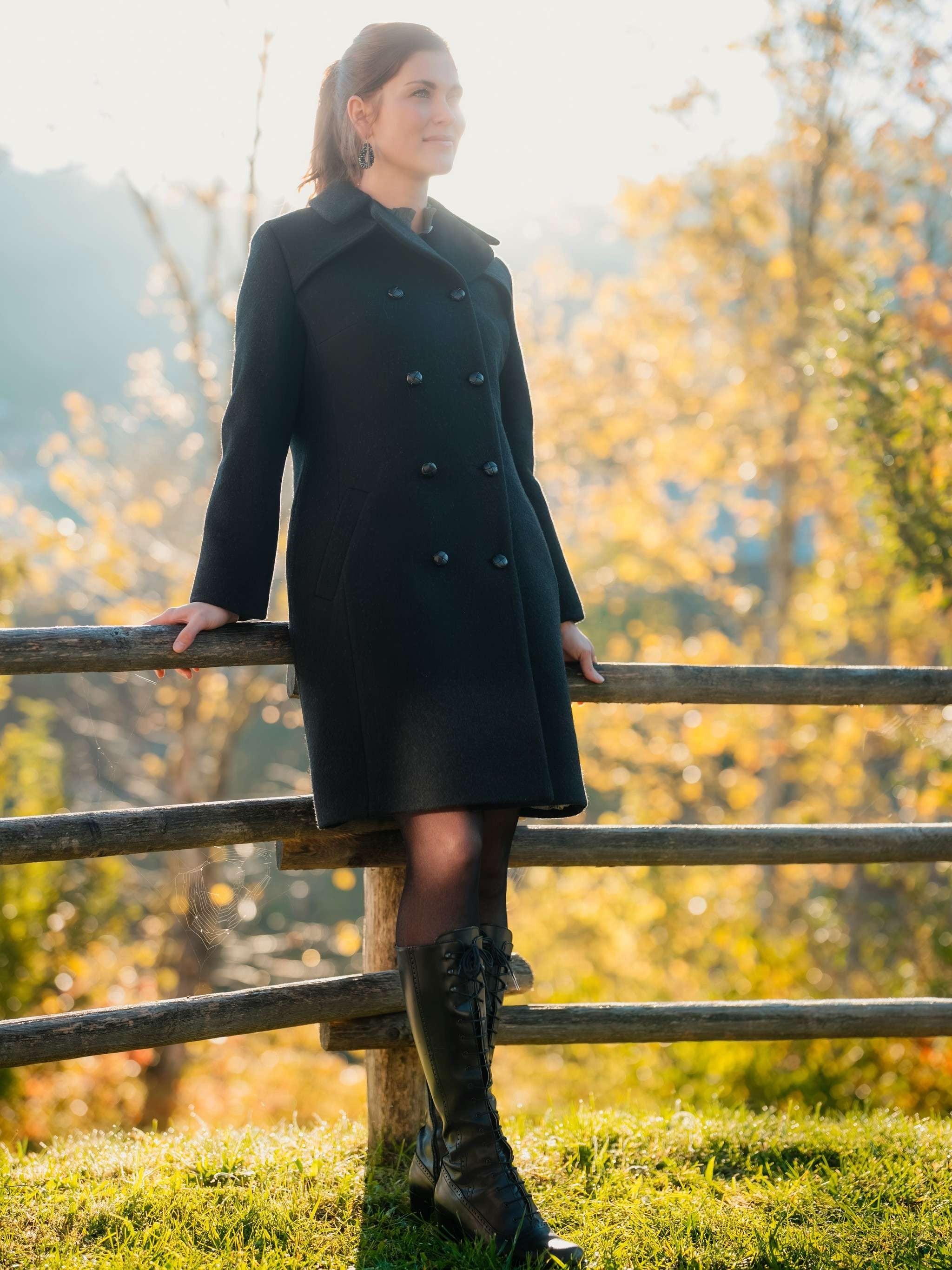 Trenchcoat CLAIRE zweireihig - 999/schwarz