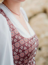 Dirndlbluse mit V-Ausschnitt  3/4 Arm